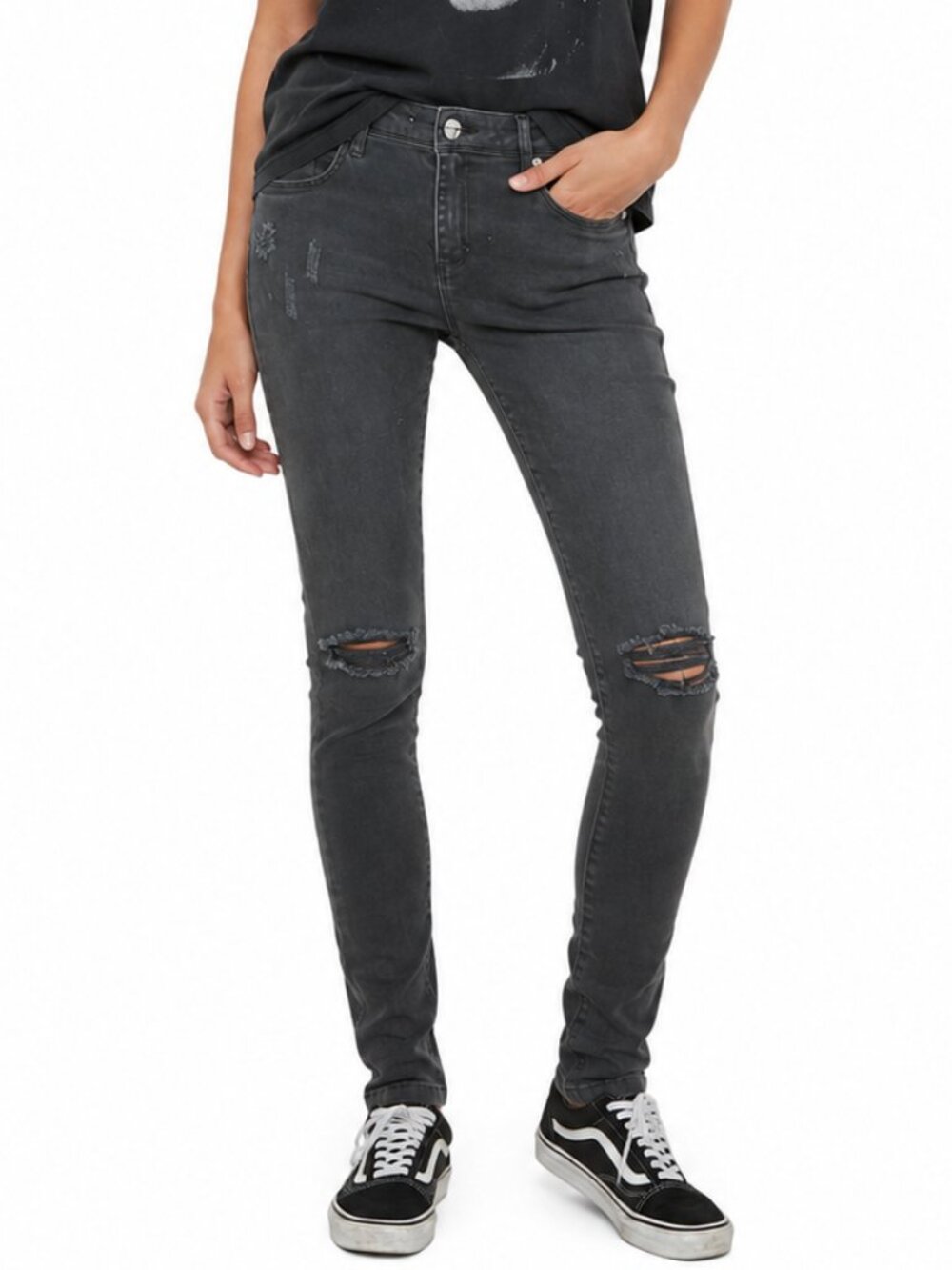 Tractr Blu Black Distressed Skinny Jeans SIZE 28